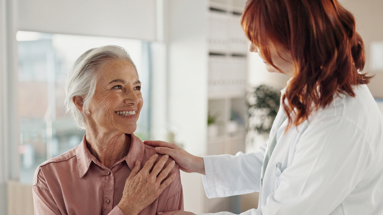 nurse with cataract surgery patient