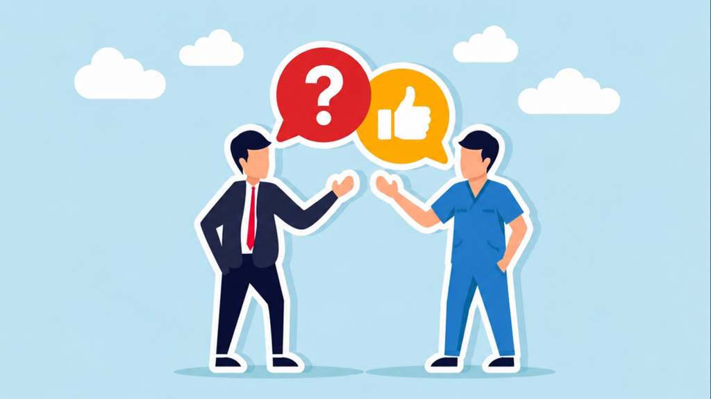 conversation with ophthalmologist