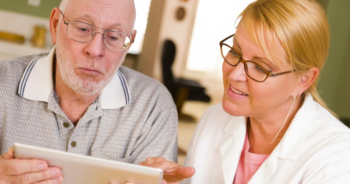 doctor with cataract surgery patient